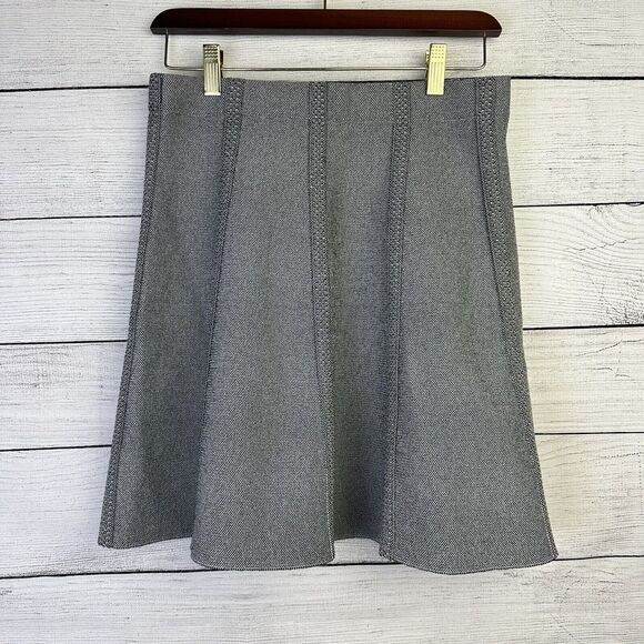 Zara Basic Gray Tweed A-Line Textured Paneled Skirt Women's‎ Size Medium - Picture 1 of 8